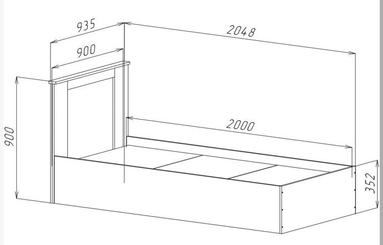 РМФ Кровать КР-1 90*200 дуб экспрессив