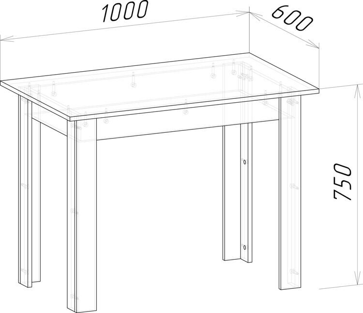 РМФ Стол обеденный 1000*600 шимо светлый