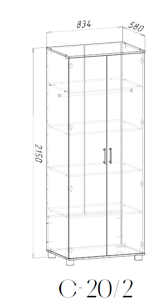 РМФ Шкаф С-20/2 шимо светлый