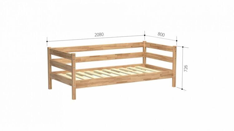 Кровать В-2/1 800 (массив) лак